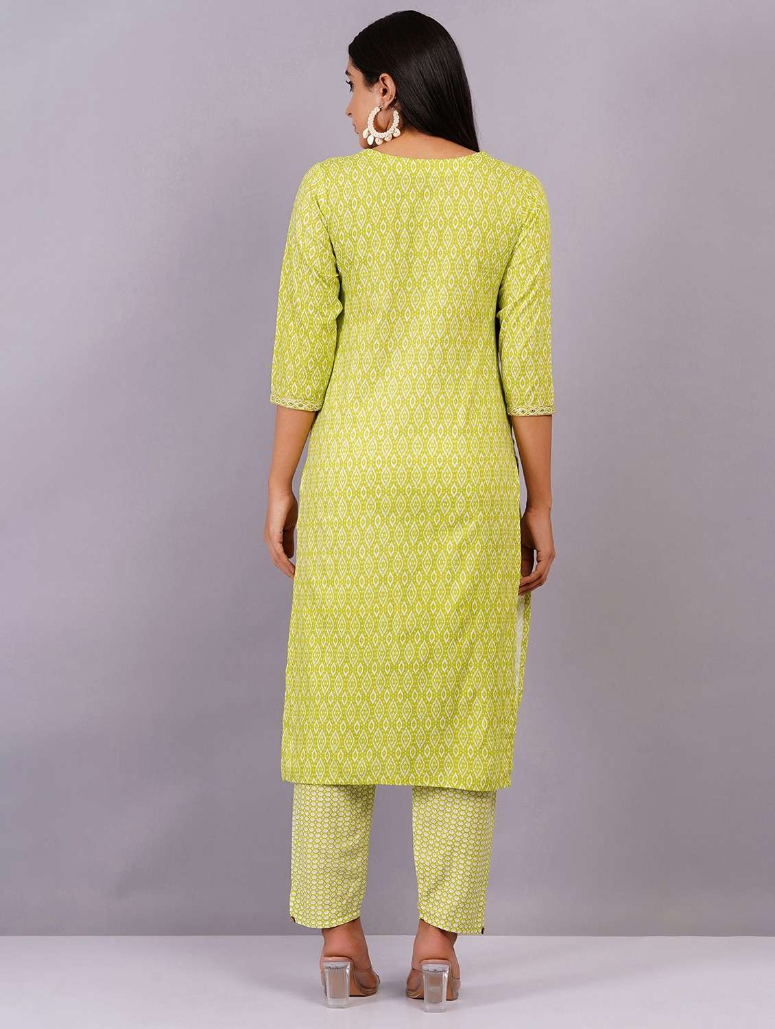 women three quarter sleeve kurta pant with dupatta set - 21501566 -  Standard Image - 3