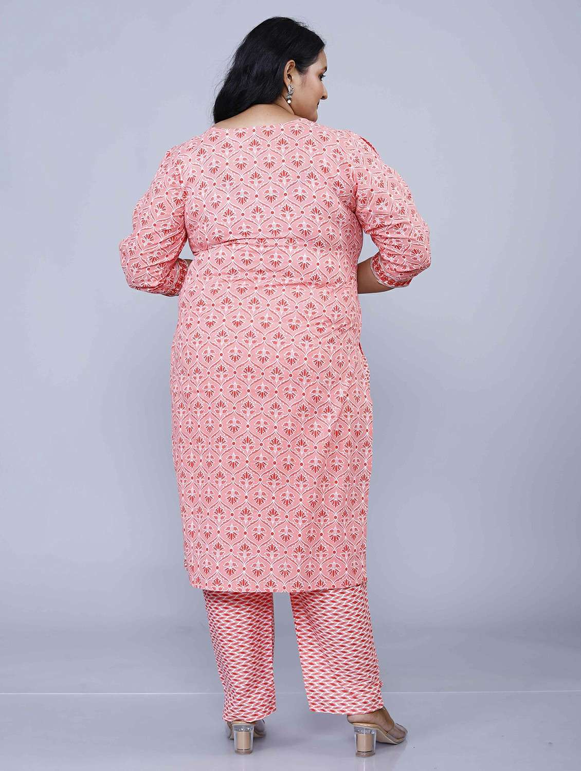 women printed plus size kurta pant set with dupatta - 21501635 -  Standard Image - 3