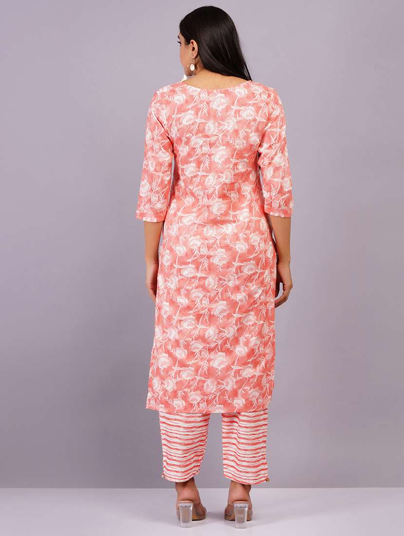 women orange printed suit set - 21501650 -  Standard Image - 3