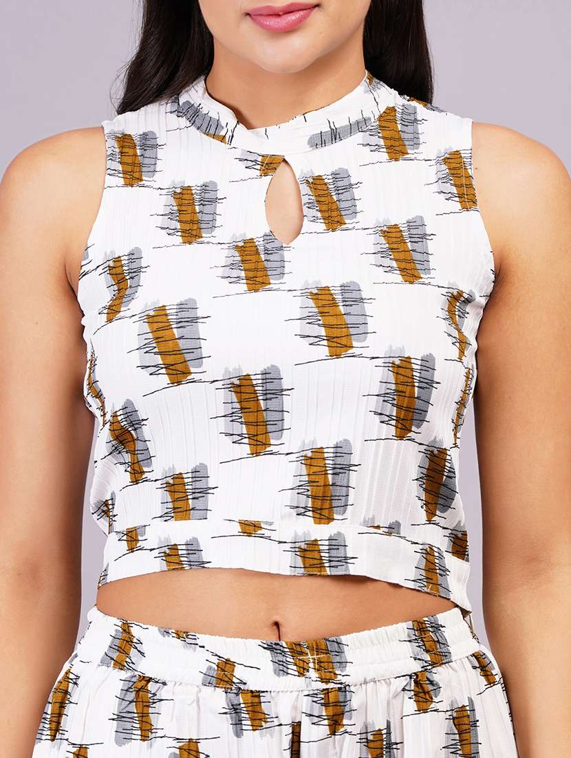 women white printed top & palazzo co-ord set - 21501692 - Standard Image - 5