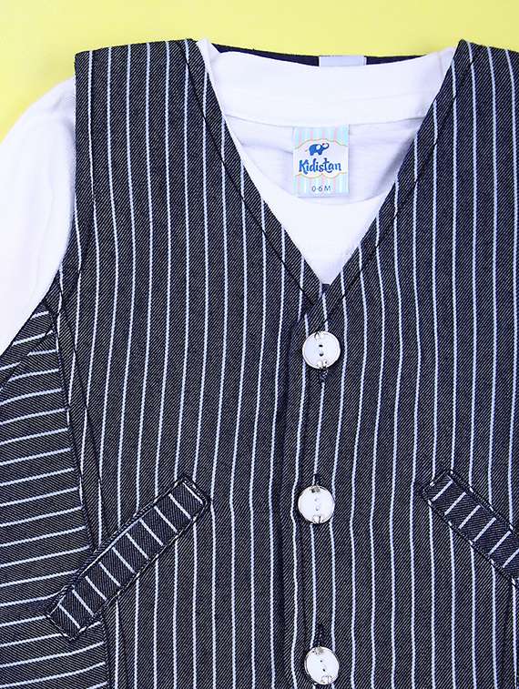 boys stripes printed full length sets - 21501802 -  Standard Image - 3