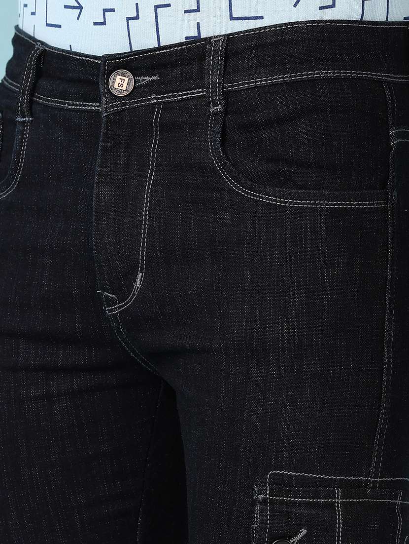 men solid mid rie regular fit cargo - 21501891 -  Standard Image - 5