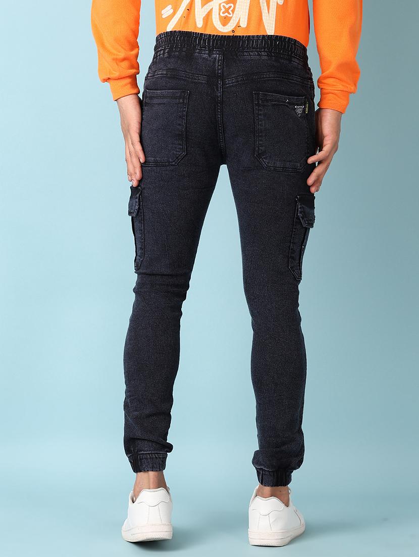 men solid mid rie slim fit cargo - 21501893 - Standard Image - 3