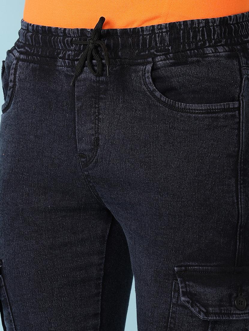 men solid mid rie slim fit cargo - 21501893 - Standard Image - 5