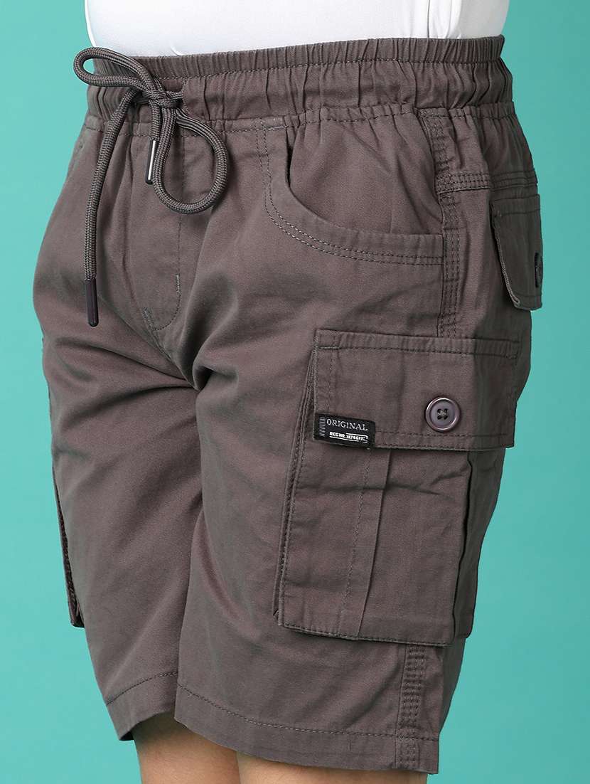 boys solid mid rise shorts with drawstring - 21501897 -  Standard Image - 5