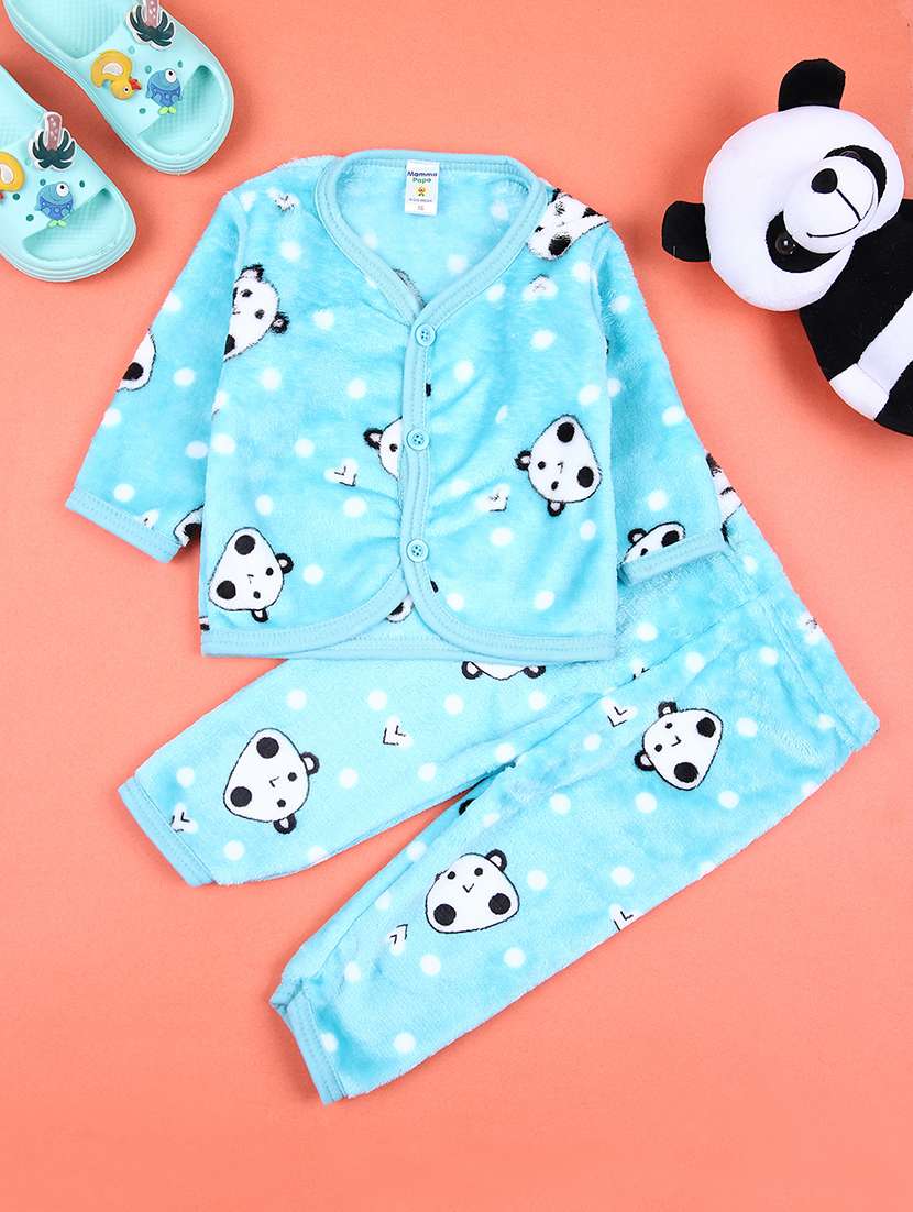 kids printed full length twin set