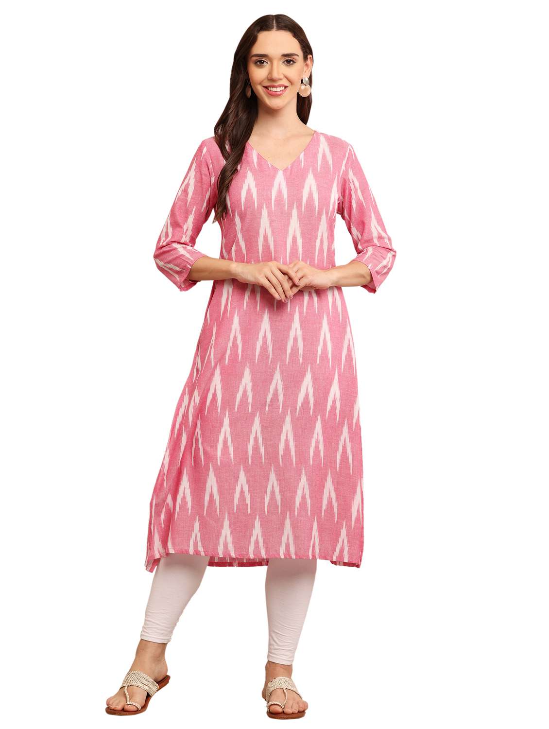 women pink printed a-line kurta - 21502073 - Zoom Image - 0