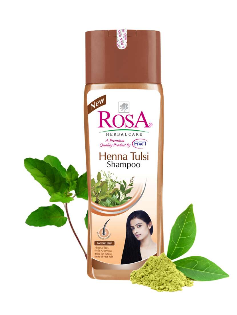 rosa henna tulsi shampoo with alovera for dry hair| scalp health dandruff control i unisex - 500ml