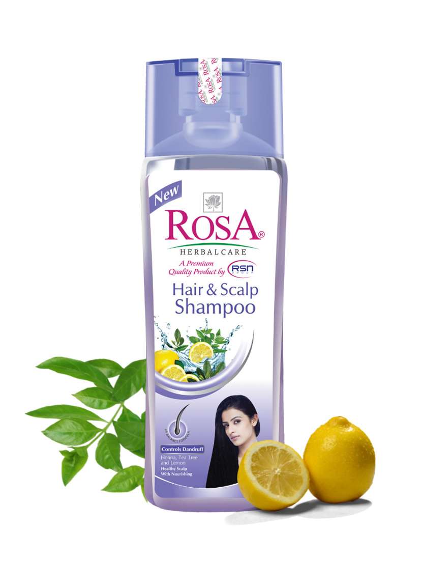 rosa hair & scalp shampoo with tea tree oil & lemon l dirt control dandruff from the scalp -500 ml