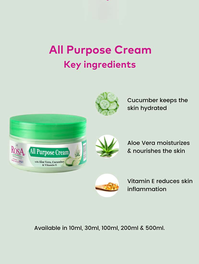rosa all purpose cream with aloe vera, cucumber & vitamin e i moisturizing and soothing - 21502360 -  Standard Image - 3