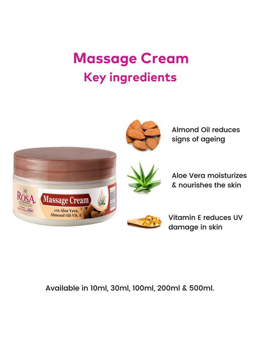 rosa massage cream with aloe vera , almond & vitamin - 21502369 -  Standard Image - 3