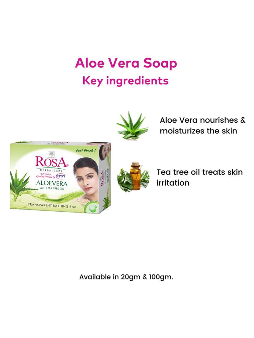 rosa transparent aloevera gel soap with tea tree oil i  skin conditioner - 21502377 -  Standard Image - 3