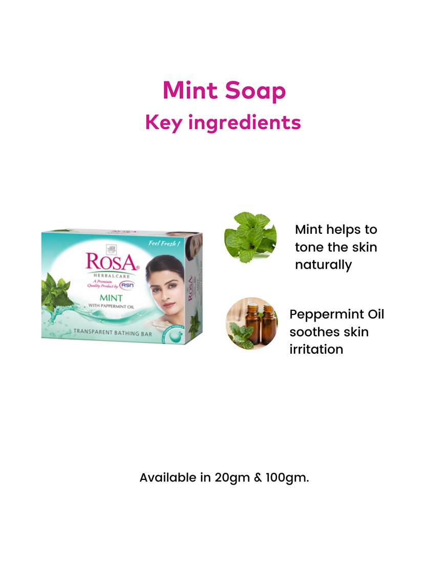 rosa transparent mint gel soap with pappermint oil i skin conditioners - 21502378 -  Standard Image - 3