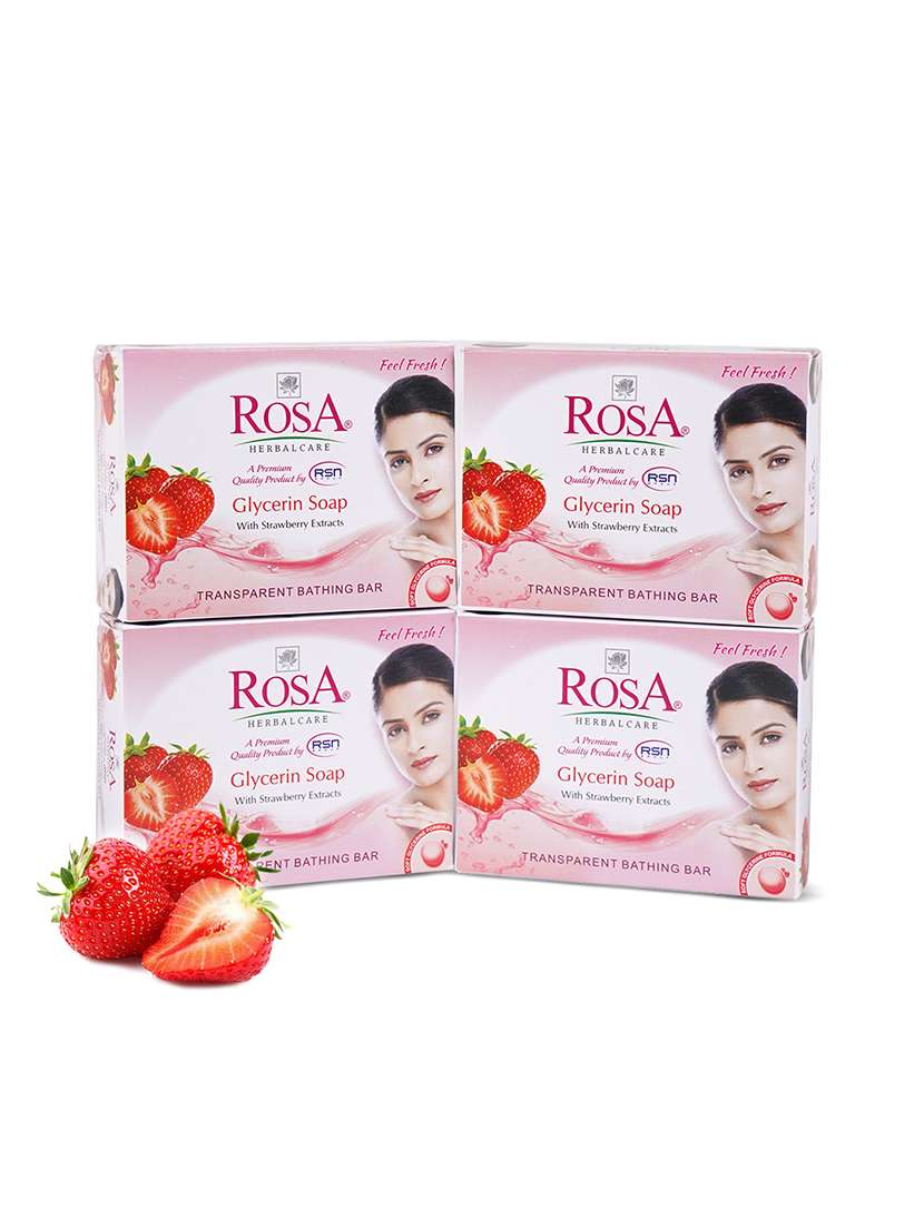 rosa transparent strawberry & glycerin gel soap i skin conditioners i