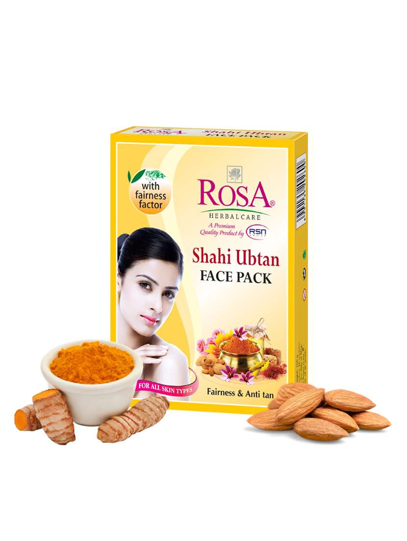 rosa shahi ubtan face pack with besan, rose & turmeric