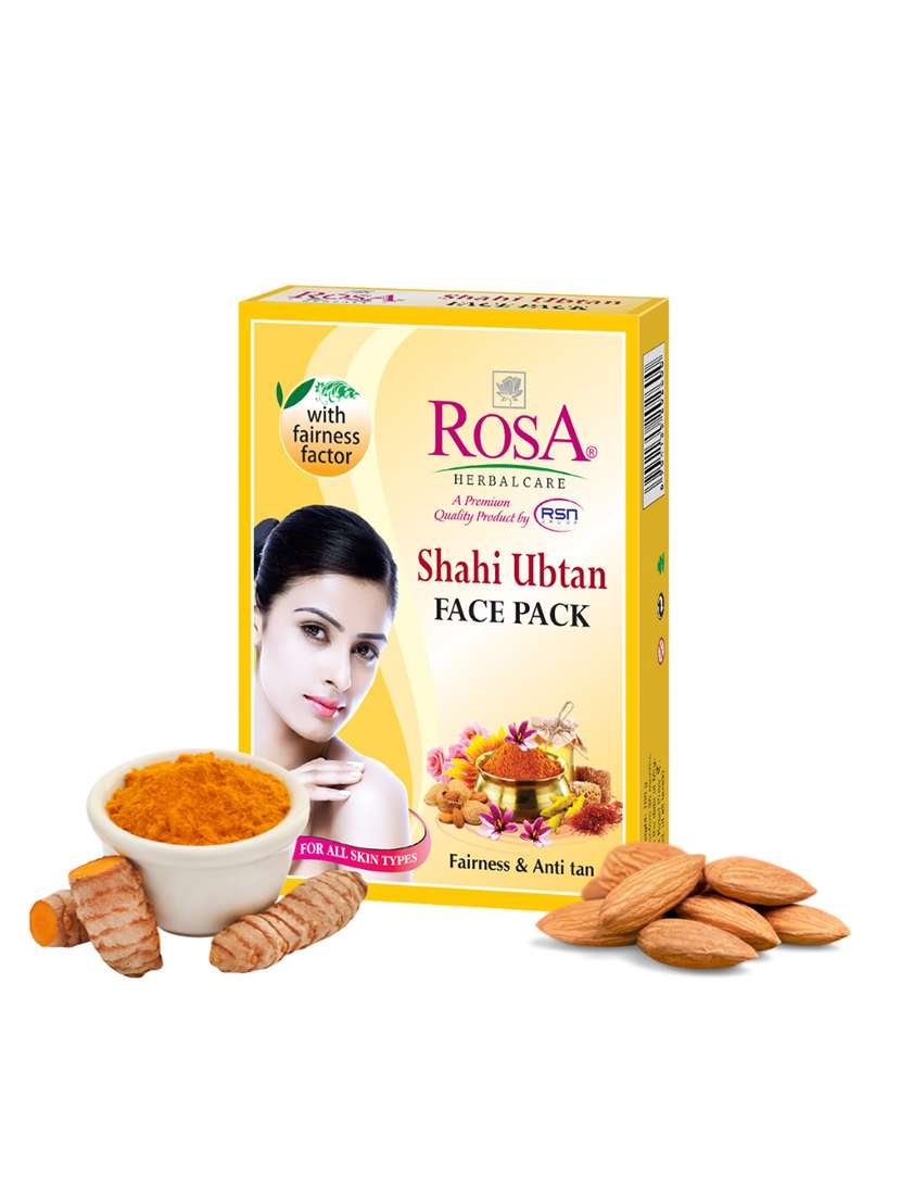rosa shahi ubtan face pack with besan, rose & turmeric