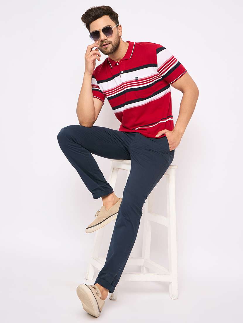 men polo neck striped t-shirt - 21502547 -  Standard Image - 3
