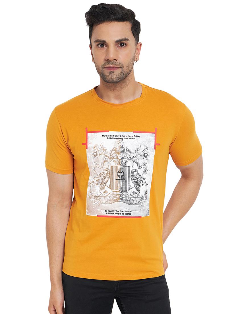 men round neck front print t-shirt
