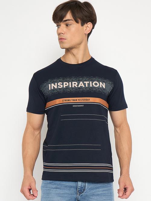 men round neck front printed t-shirt - 21502556 -  Standard Image - 0