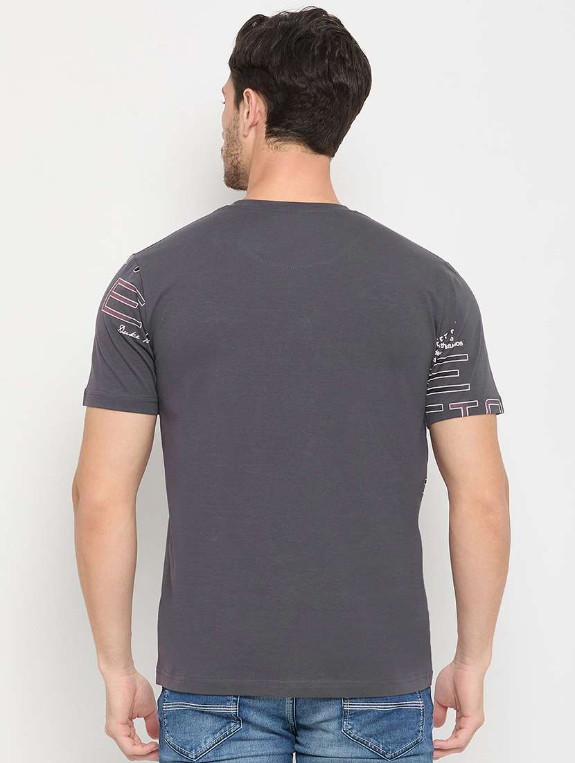 men round neck front print t-shirt - 21502560 -  Standard Image - 3