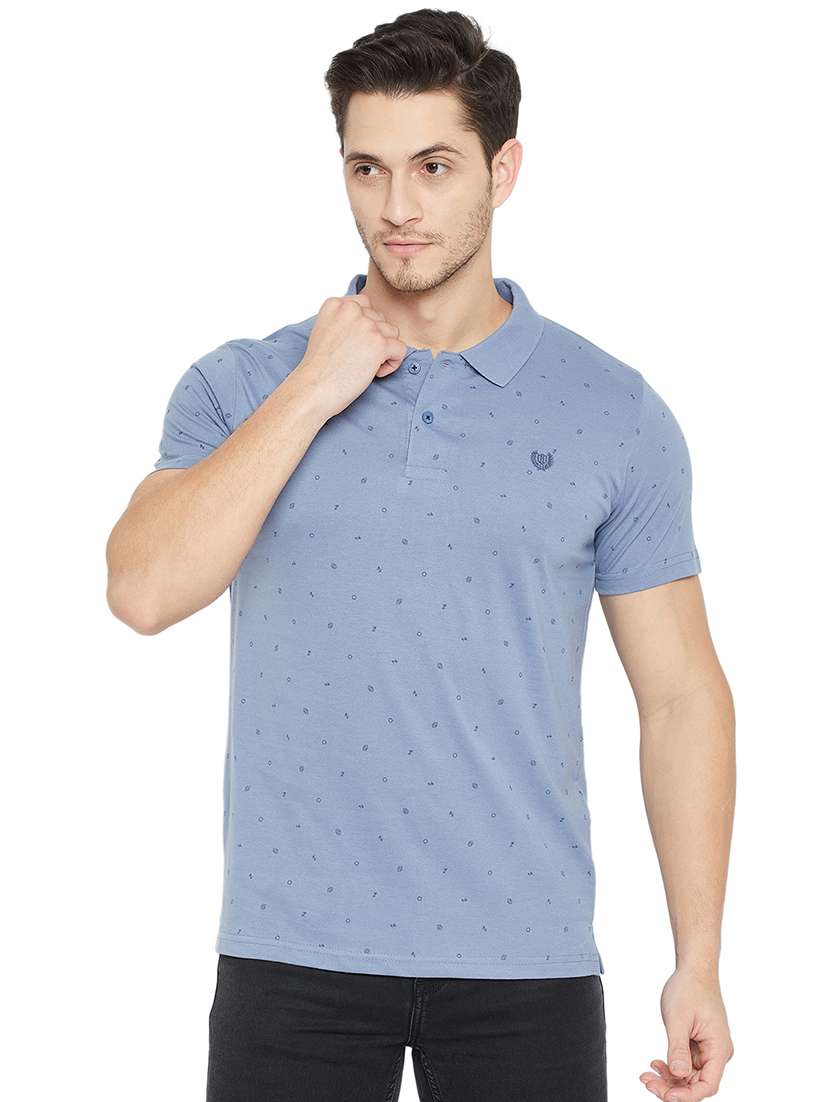 men polo neck printed t-shirt