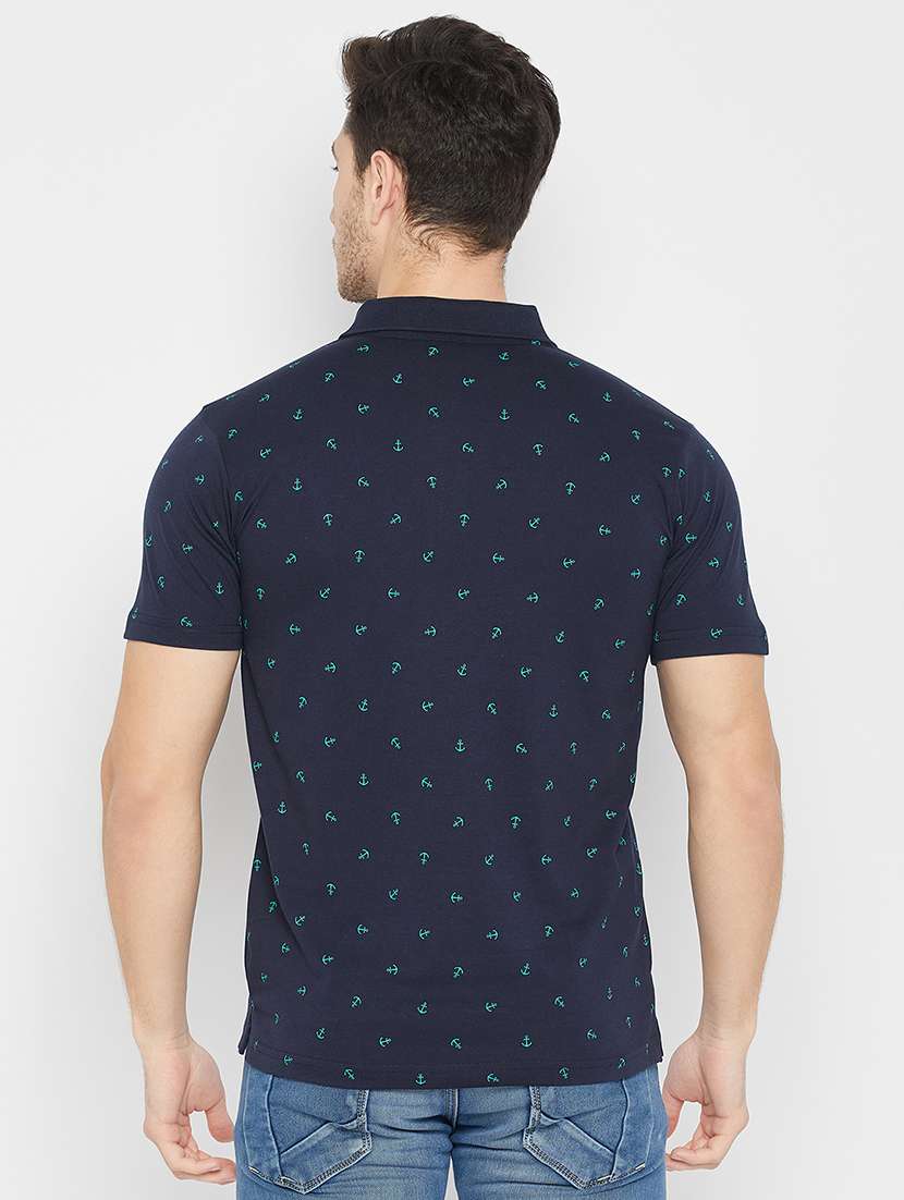 men polo neck printed t-shirt - 21502565 -  Standard Image - 3