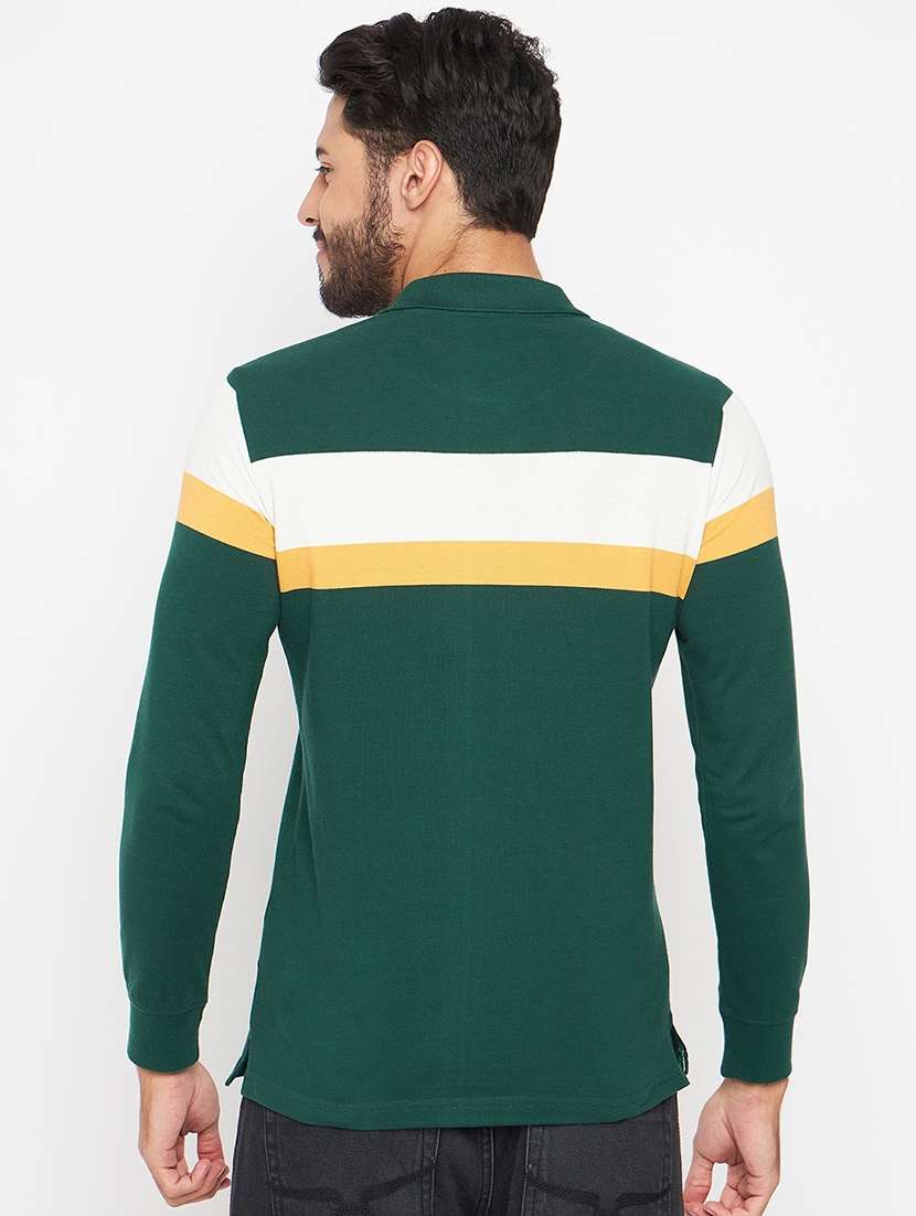 men polo neck color block t-shirt - 21502590 -  Standard Image - 3