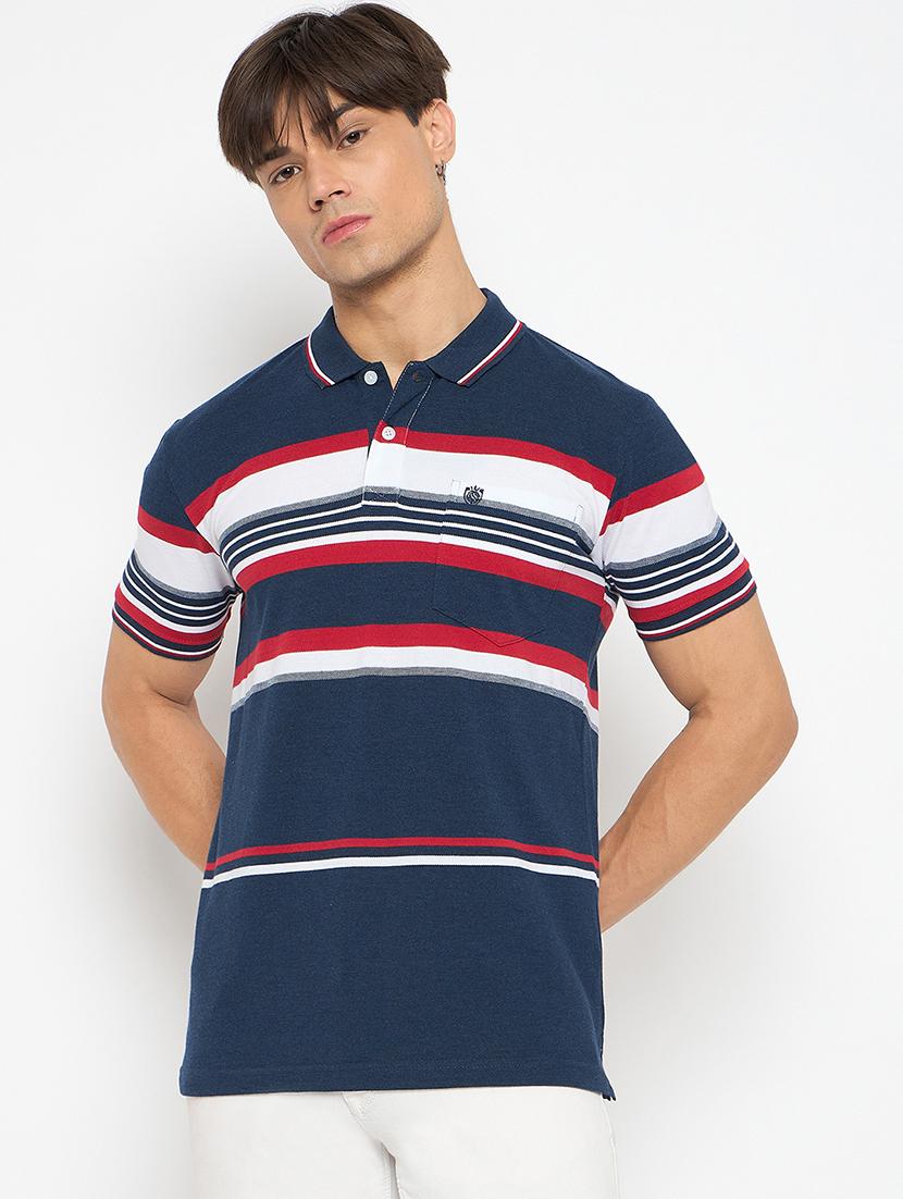 men polo neck striped t-shirt - 21502592 - Zoom Image - 0