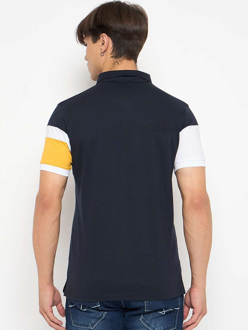 men polo neck color block t-shirt - 21502611 - Standard Image - 3