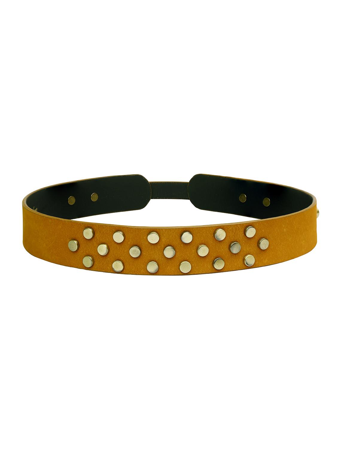 aditi wasan genuine leather tan studded western dress belt - 21502675 - Standard Image - 3