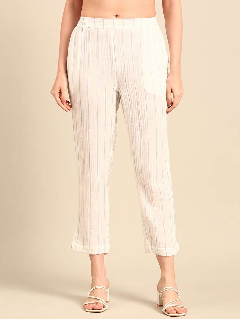 women white striped chinos trouser