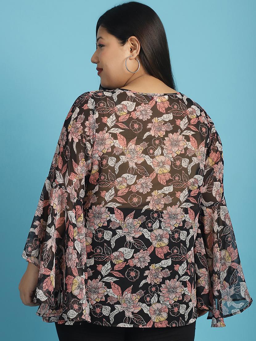 black printed regular top - 21502776 - Standard Image - 3