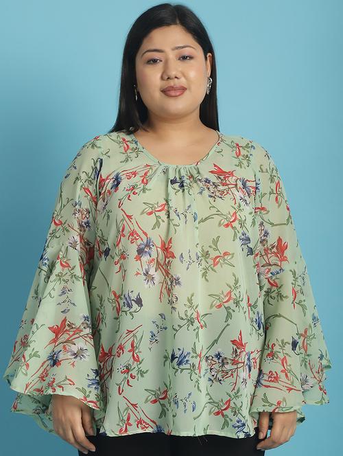 green printed regular top - 21502778 -  Standard Image - 0