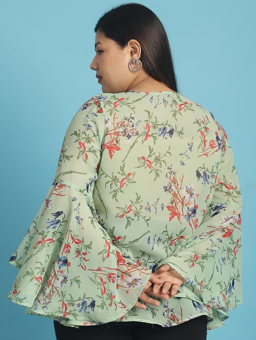 green printed regular top - 21502778 - Standard Image - 3