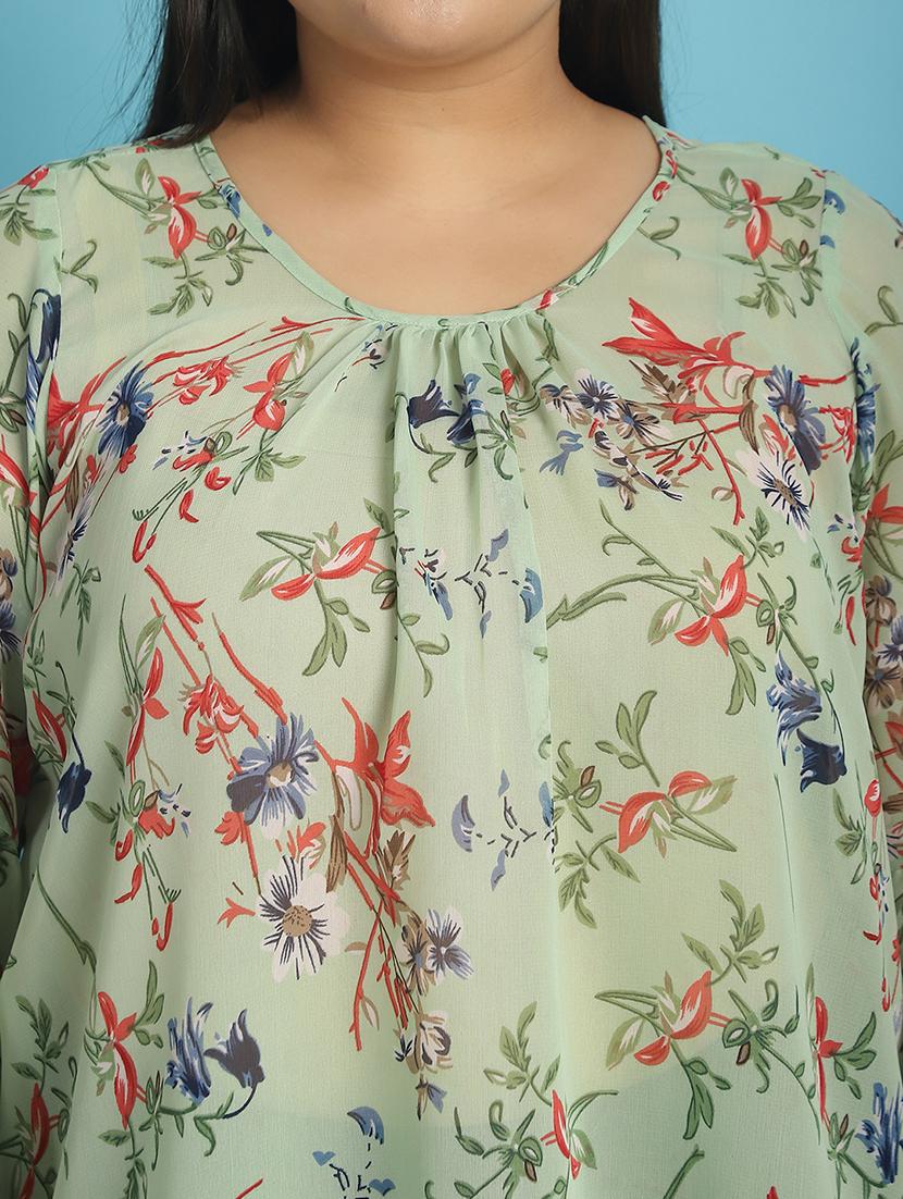 green printed regular top - 21502778 - Standard Image - 5