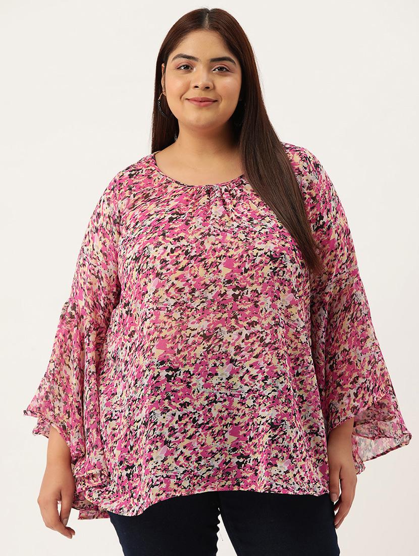 pink floral printed regular top - 21502786 - Zoom Image - 0