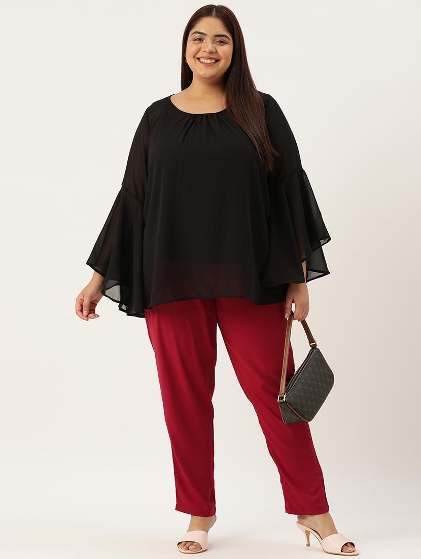 black solid regular top - 21502788 - Standard Image - 3