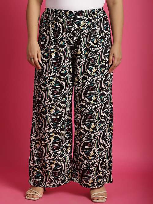 women high-rise printed wide leg trouser - 21502792 -  Standard Image - 0