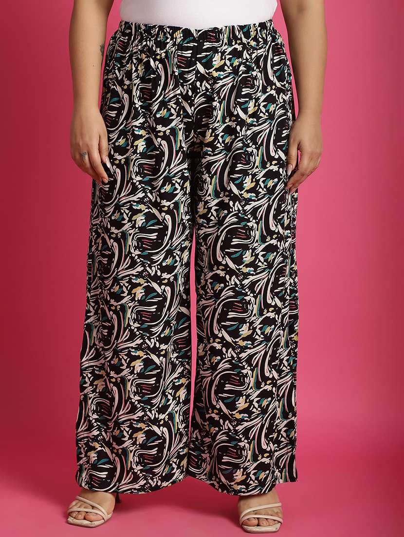 women high-rise printed wide leg trouser - 21502792 -  Zoom Image - 0