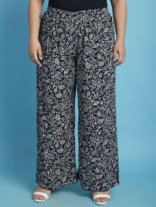 women high-rise printed wide leg trouser - 21502793 - Standard Image - 0