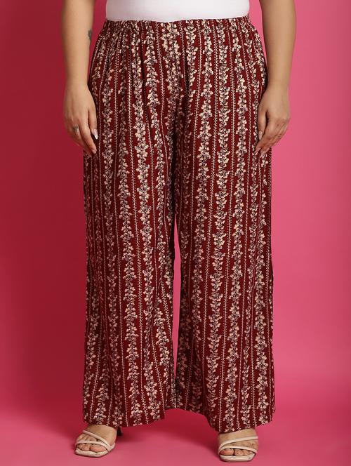women high-rise printed wide leg trouser - 21502795 -  Standard Image - 0