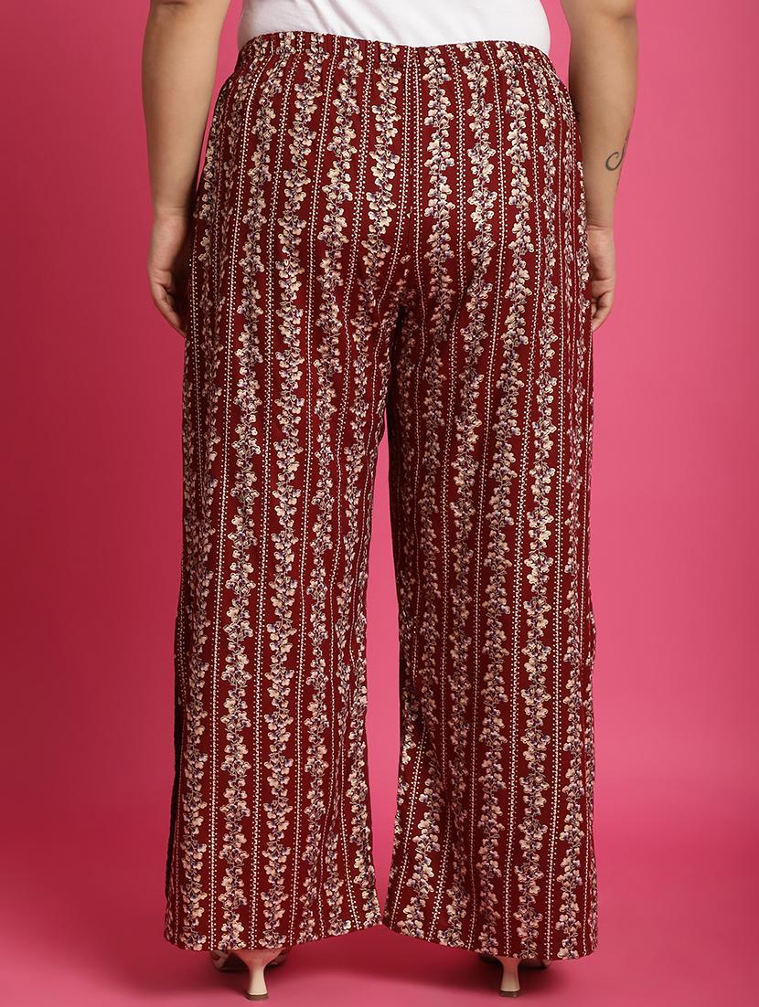 women high-rise printed wide leg trouser - 21502795 - Standard Image - 3