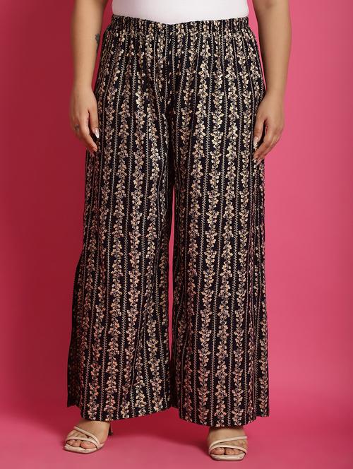 women high-rise printed wide leg trouser - 21502797 - Standard Image - 0