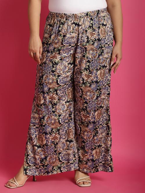 women high-rise printed wide leg trouser - 21502798 - Standard Image - 0