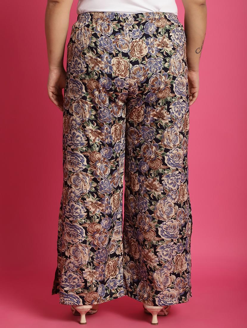 women high-rise printed wide leg trouser - 21502798 - Standard Image - 3