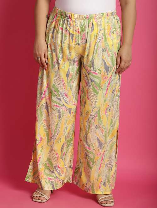 women high-rise printed wide leg trouser - 21502801 - Standard Image - 0