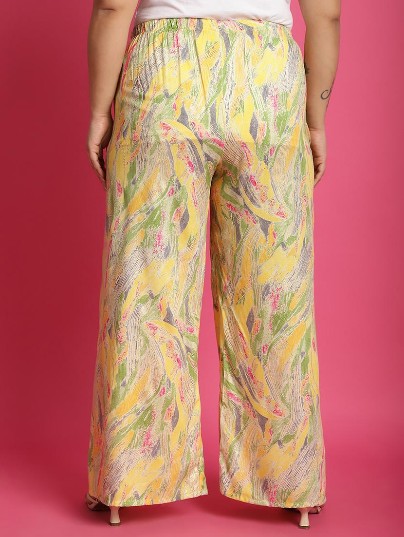 women high-rise printed wide leg trouser - 21502801 - Standard Image - 3