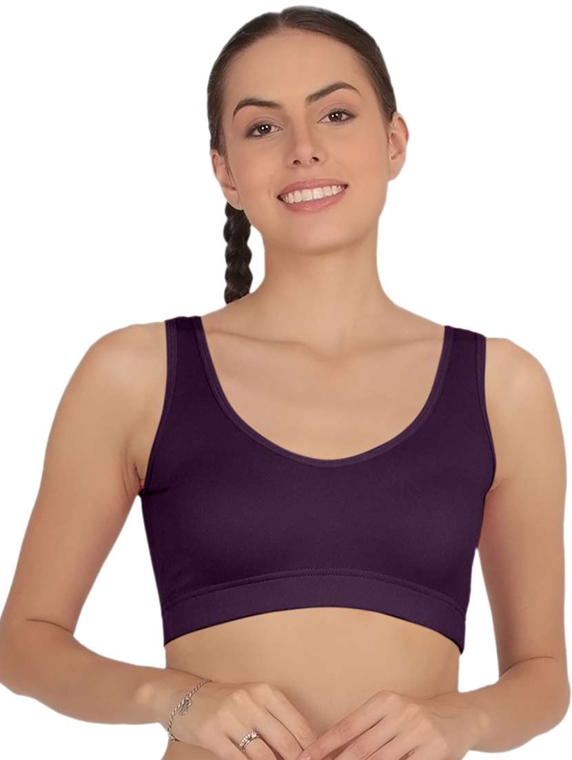 women solid full coverage sports bra