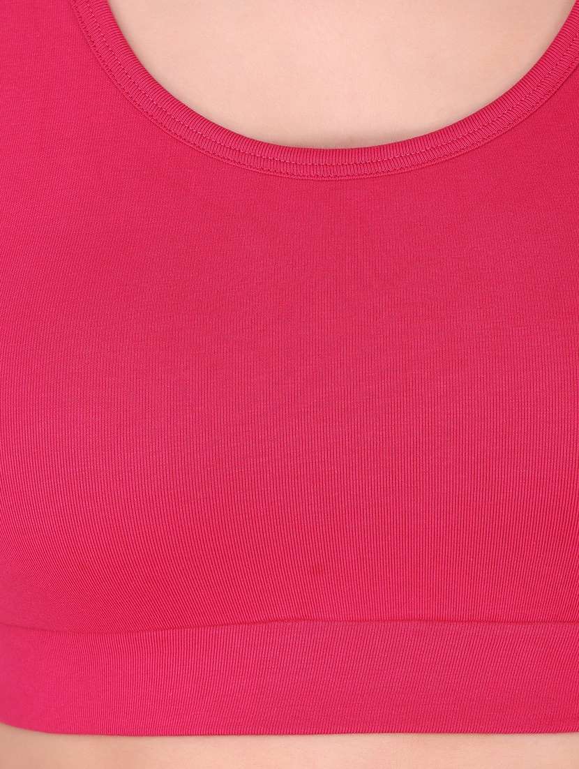 women solid full coverage sports bra - 21502851 - Standard Image - 3