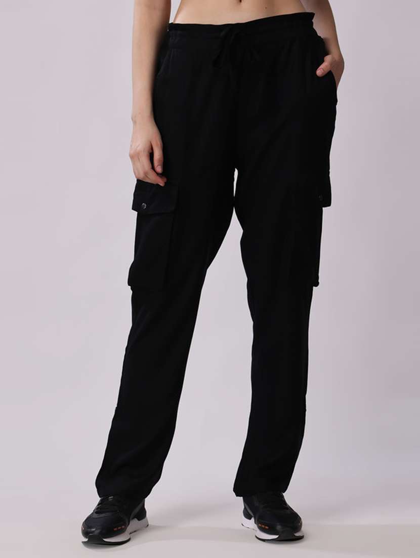 women black viscose cargos